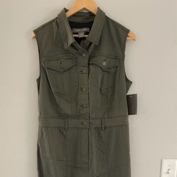 Lark + Grey Pants - Lark & Grey Olive Sleeveless Jumpsuit